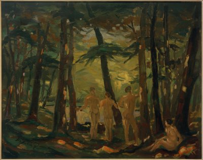 Forest Landscape with Bathers by Richard Kissling